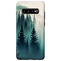 Galaxy S10+ Misty forest mountain Pine tree nature Case