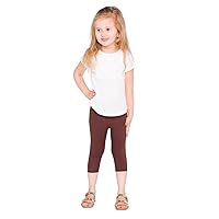 Girls Cropped Cotton Leggings Basic Plain Kids Capri Pants Age 2-13