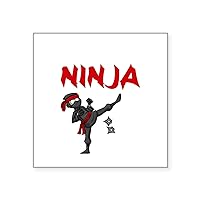 CafePress Birthday Party 4 Years Old Japanese Ninja Sticker Square Bumper Sticker Car Decal