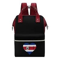 Love Costa_Rica Heartbeat Waterproof Mommy Bag Diaper Bag Backpack Multifunction Large Capacity Travel Bag
