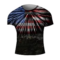 Men Short Sleeve T Shirts Day Printed Short Sleeve T Shirt Casual Top Flag Party Extra Long T Shirts for Men