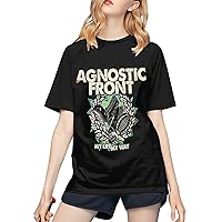 Agnostic Front Baseball T Shirt Womens Casual Tee Summer Round Neck Short Sleeves Tops Black