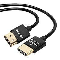 バッファロー Buffalo BSHD3S15BK/N HDMI Slim Cable, 3.9 ft (1.5 m), ARC, 4K x 2K Compatible, High Speed with Ethernet Certified
