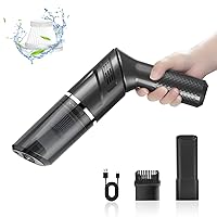 Car Vacuum Mini Vacuum Cleaner 120W Strong Suction Handheld Vacuum Cordless Rechargeable, Rotatable Powerful Car Vacuum Portable Cordless Dry Hand Vacuum for Car Hair Hardwood Floor Home Office