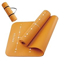 Elecom HCFWYMW10DR Eco Sports Yoga Mat, Training Mat, Exercise Mat, Thick, 0.4 inches (10 mm), Wide, Approx. 24.0 x 72.0 inches (610 x 1830 mm), Anti-Slip, Double-Sided Corrugated, Reversible,