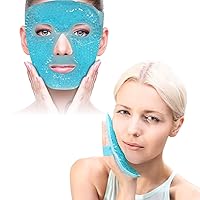 ZNÖCUETÖD Bundle of Gel Beads Ice Face Mask for Headaches,Puffy Eyes,Redness,Migraines,and Gel Ice Pack for Kids Adults Injuries,Pain Relief,First Aid