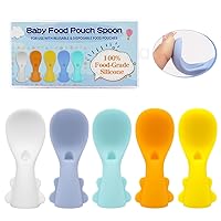 Infant Feeding Essentials & Baby Food Pouches Attachable Toppers: Seamless, Non-Drip Spoons for Baby's Diet, Compatible with Assorted Pouch Forms, Perfect for Infants 3+ Months, Pack of 5