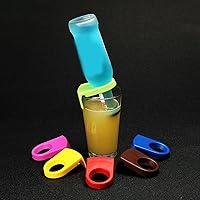 Beer Snap Cocktail Bottle Clips Bottle Buckle Holders Plastic Drinking Clips Beer Bottle Holder Clips Wine Cocktail Goblet Glass Cup Edge Snap for Birthday Wedding Party(Random Color) (5pcs)