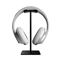 TALK WORKS Headphone Stand Holder-Desktop Headset Stand Organizer and Tabletop Space Saver for Home, Office and Gaming Room - Sleek Design, Easy Assembly and Durable Non-Slip Base,Black