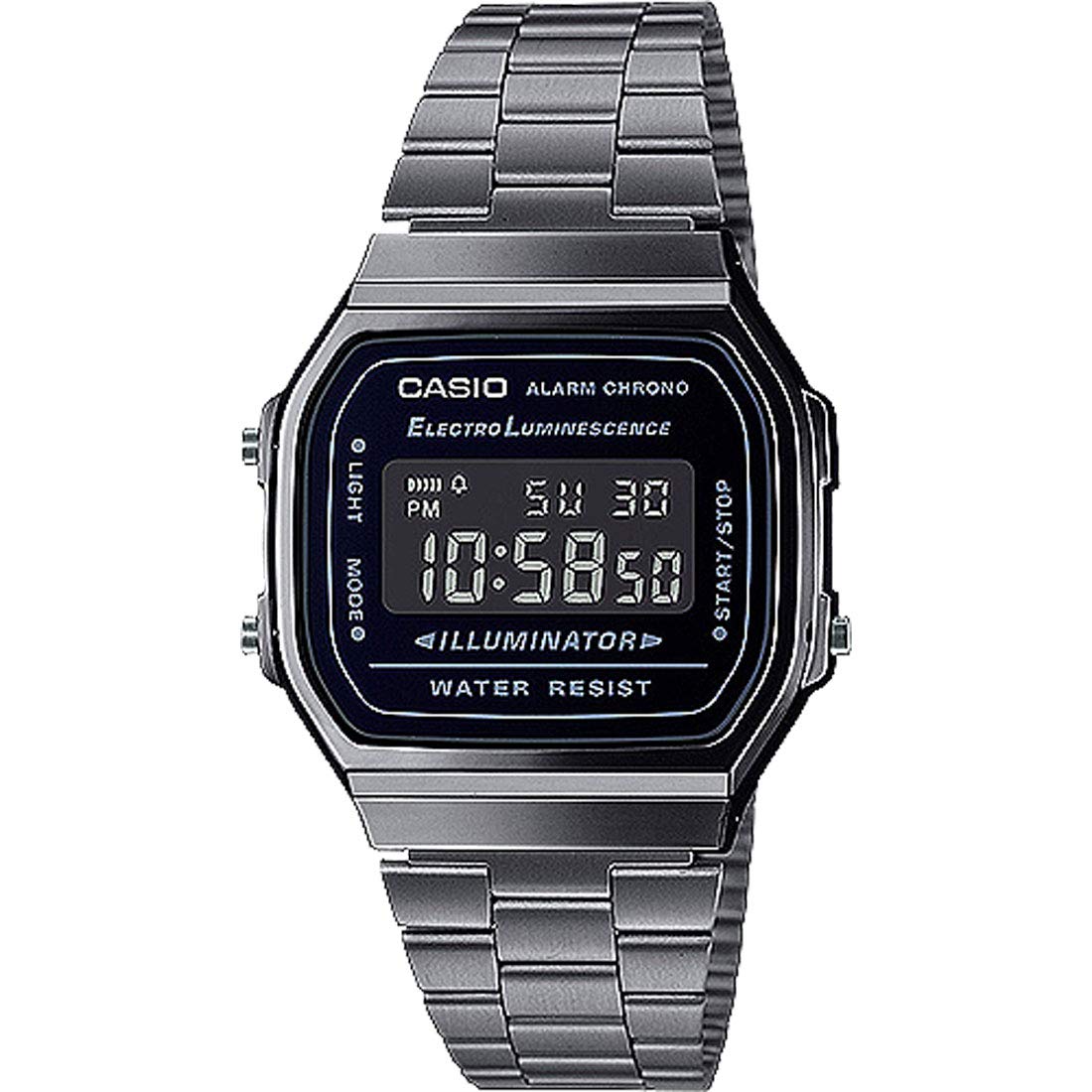 Casio G-Shock Unisex A168WGG-1BVT Digital Vintage Watch Silver