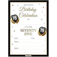 75th Birthday Invitations for Men or Women with Envelopes (30 Count) - 75 Seventy-Five Year Old Anniversary Party Celebration Invites Cards