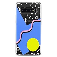 Case Compatible with Samsung S24 S23 S22 Plus S21 FE Ultra S20+ S10 Note 20 S10e S9 Hipster Abstract Flexible Silicone Clear Lux Geometric Girls Blue Design Slim fit Print Woman Cute Glamour