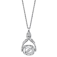 1928 Jewelry 3 Sided Flower Spinner Locket Pendant Necklace For Women 30 Inches