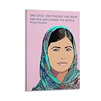 RCIDOS Malala Yousafzai Poster Malala Yousafzai Quote Art Poster (13) Canvas Painting Posters And Prints Wall Art Pictures for Living Room Bedroom Decor 16x24inch(40x60cm) Frame-style
