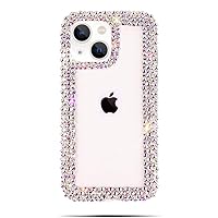 Bonitec Compatible with iPhone 13 Mini Case for Women Girls 3D Glitter Sparkle Bling Case Luxury Shiny Cute Crystal Charms Rhinestone Diamond Bumper Clear Protective Cases Cover Clear