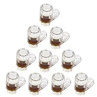 Pack Of 10pcs Simulation Beer Bottle Small Tasting Glasses Earring Keychain Pendant Modern Room Table Decorations Miniature Beer Glass Dollhouse Mug Models Small Tasting Glasses Gift
