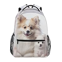 ALAZA Cute Dogs Puppy Backpack Purse with Multiple Pockets Name Card Personalized Travel Laptop Book Bag, Size M/16.9 inch