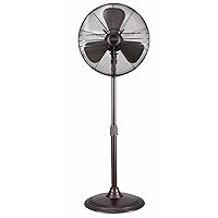 Hunter Adjustable 3 Speed Retro Pedestal Stand Floor Fan, 80 Degree Oscillation, 16