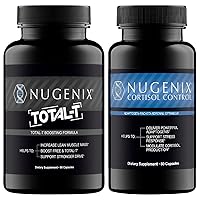 Total-T Free and Total Testosterone Booster for Men & Nugenix Cortisol Control Bundle