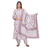 Women's Ethnic Cotton Afgani Kurti Set - Multicolor (US, Alpha, Small, Regular, Regular, Lavender,)