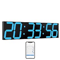 27 Inch Large Digital Wall Clock,Gym Timer with APP Control,Interval Workout for Home Gym,Led Clock with Date/Temperature/Count Down/Conut up
