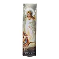 Stonebriar The Saints Collection Guardian Angel Flickering LED Prayer Candle with Automatic Timer, Religious Gift Ideas for Mom, Dad, Sister, Brother, and Friends 8 Inches, 1 Count (Pack of 1)