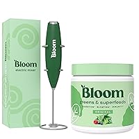 Bloom Nutrition Super Greens Powder Smoothie and Juice Mix, Probiotics for Digestive Health & Bloating Relief for Women, Original + Milk Frother High Powered Hand Mixer