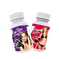 Aguaje and Red Maca Capsules + Acai Berry Supplement & Purple Corn - Natural Curves and Healthy Skin - Resveratrol - Antioxidant and Immune Support - 2 Bottles (200 Capsules)