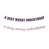 A Very Merry Unbirthday banner - Birthday Decorations, Wonder Land Party Decor, UnBirthday Party Hanging letter sign (Customizable)