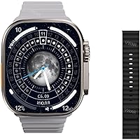 GABLOK Smartwatches 49 mm Case Bluetooth Communication IP68 Water Resistant Men Electronics (Colour: Gold Ocean Black, Size: 1), Strap.