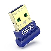 USB Bluetooth Adapter for PC - QGOO Bluetooth Dongle 5.3 EDR, Wireless Receiver for Desktop Computer Laptop Bluetooth Headphones Headset Keyboard Mouse Speakers Printer Windows 10/11(Indigo)