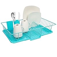 Sweet Home Collection Dish Rack Drainer 3 Piece Set with Drying Board and Utensil Holder, 5