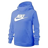 Nike Girls NSW Pullover Hoodie (Small, Royal Pulse/White)