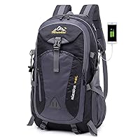 Backpack Men's USB Charging Travel bag Outdoor Large-capacity Sports Backpack Men's And Women's Waterproof Mountaineering Bag (Black)