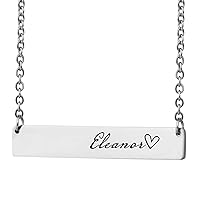 HUAN XUN Personalized Bar Custom Name Necklace Personal Womens Jewelry Birthday Gift