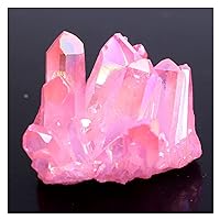 XN216 1pc New Pink Electroplated Vug Crystal Quartz Specimen Electroplating Crystal Clusters Decoration Gift Healing Natural (Color : Pink 50-60g)