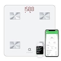 arboleaf Scale for Body Weight, Highly Accurate Weight Scale, Smart Bathroom Scale, 14 Key Body Composition Analysis Sync Apps, 5 to 400 lbs White