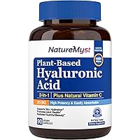 Hyaluronic Acid, 250mg Plant-Based Hyaluronic Acid Plus 25mg Vitamin C, Easily Absorbable, Collagen Production, Skin & Joint Support, 90 Vegan Caps