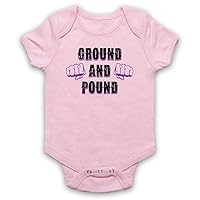 Unisex-Babys' Ground and Pound MMA Fighting Slogan Baby Grow