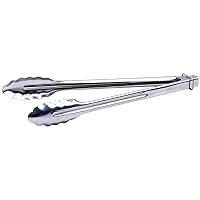Winco Stainless Steel Utility Tongs with Locking Ring (12-inch)