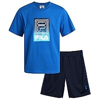 Fila Boys' Active Shorts Set - 2 Piece Dry Fit T-Shirt and Performance Gym Shorts - Activewear Clothing Set for Boys (4-12)