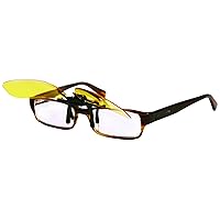 Night Vision Clip On Glasses, Yellow, One Size