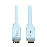 Tripp Lite Safe-IT USB-C Charge Cable for iPhone iPad Android & More, Male-to-Male, 240W Charging, Ultra-Flexible, MFi Certified, Light Blue, 6 Feet / 1.8 Meters, 3-Year Warranty (U040AB-006CS5LB)