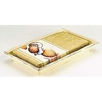 Boston International Ceramic Guest Towel Caddy, Cream