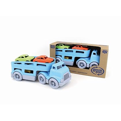 Green Toys Car Carrier, Blue - Pretend Play, Motor Skills, Kids Toy Vehicle. No BPA, phthalates, PVC. Dishwasher Safe, Recycled Plastic, Made in USA.