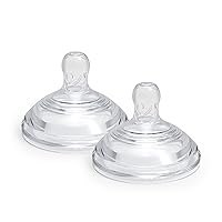 Dr. Talbot's Silicone Anti-Colic Bottle Replacement Nipples - Anti Colic Baby Bottle - Feeding Supplies for Newborn - (2-Pack) Fast Flow Soft Flex Replacement Nipples - 6+ Months