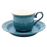 光洋 rafine Pottery Coffee Cup & Saucers Antique Blue 15987052 & 15987055
