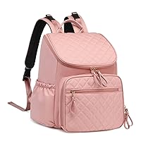 Large Capacity Diaper Bag Backpack with Storller Clips, Water-Resistant Travel Backpack with Anti-Theft Pocket, Pink