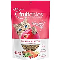 Cat Crunchy Treats For Cats – Healthy Low Calorie Packed with Protein – Free of Wheat, Corn and Soy – Made with Real Salmon with Cranberry – 2.5 Ounces