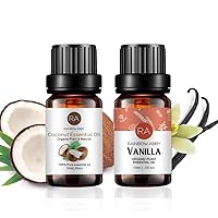 Vanilla, Coconut Essential Oil Set - 100% Pure Premium Grade Aromatherapy Essential Oil for Diffuser, Massage, Skin - 2 x 10ml
